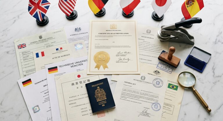Apostil işlemi için uluslararası belge onayı ve dünya haritası